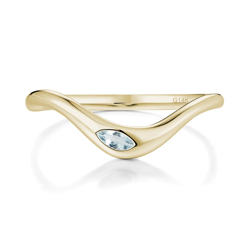 Marquise Cut Aquamarine Nesting Ring - LUO Jewelry #metal_14k yellow gold