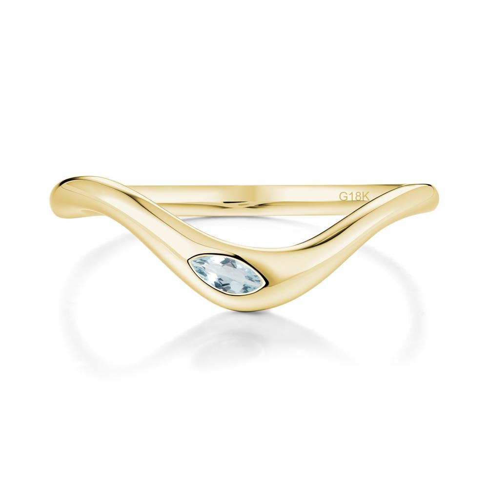 Marquise Cut Aquamarine Nesting Ring - LUO Jewelry #metal_18k yellow gold