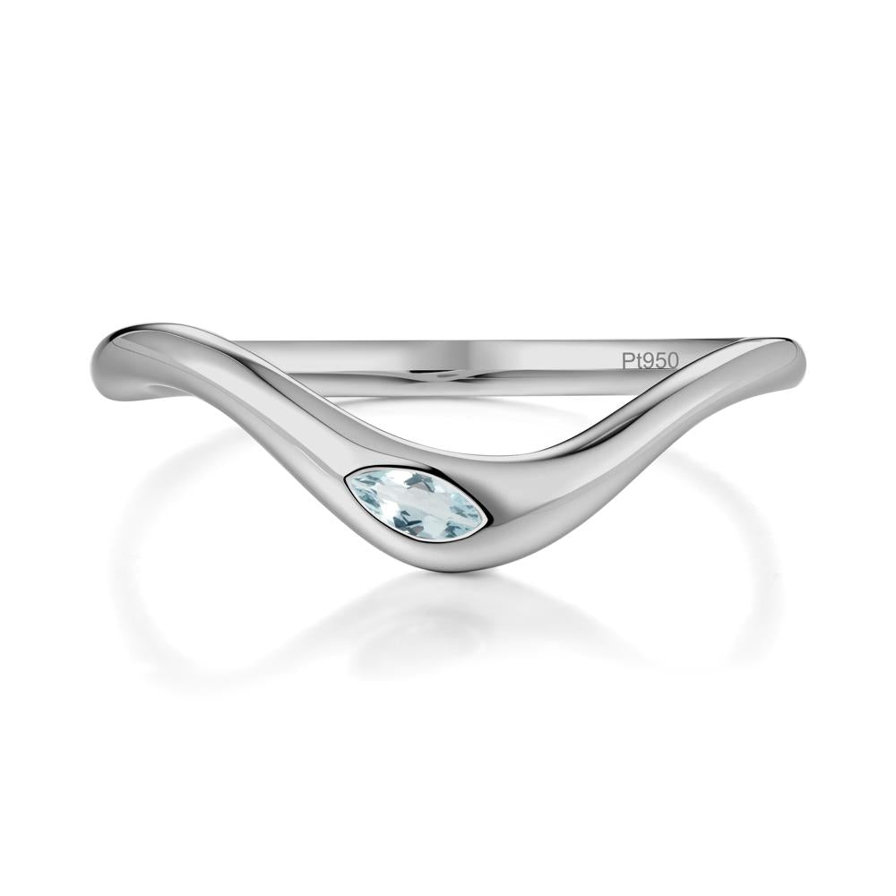 Marquise Cut Aquamarine Nesting Ring - LUO Jewelry #metal_platinum