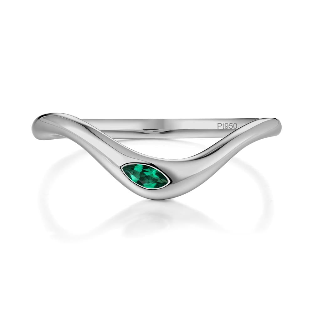 Marquise Cut Emerald Nesting Ring - LUO Jewelry #metal_platinum