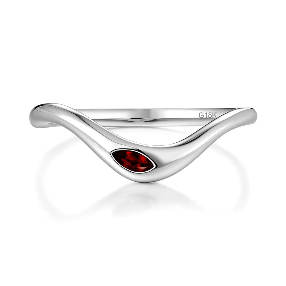 Marquise Cut Garnet Nesting Ring - LUO Jewelry #metal_18k white gold