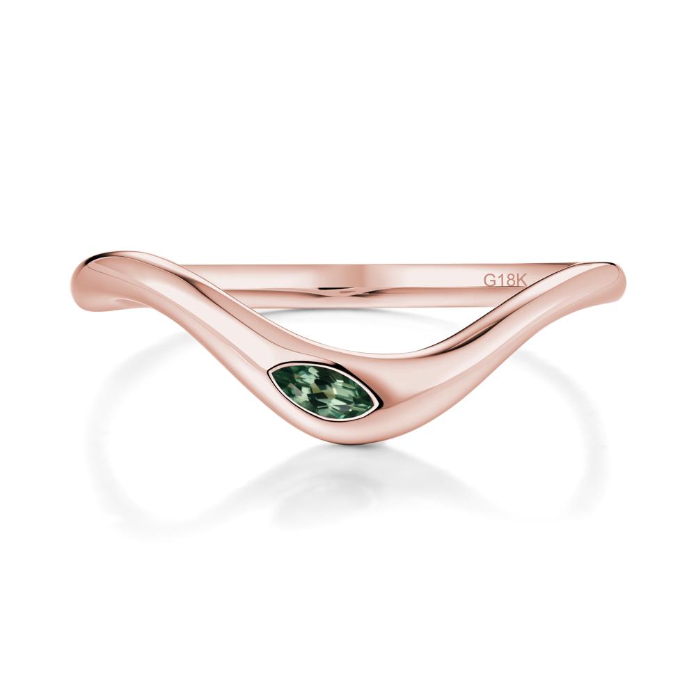 Marquise Cut Green Sapphire Nesting Ring - LUO Jewelry #metal_18k rose gold