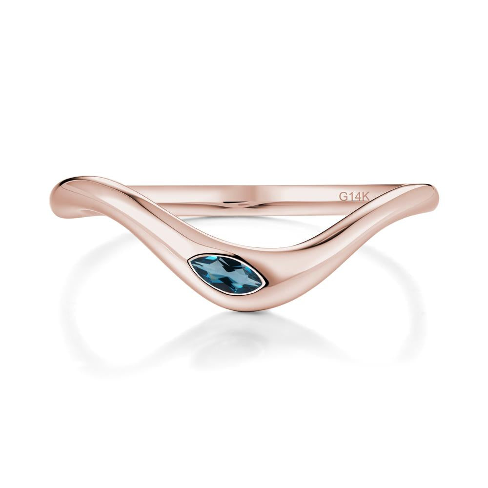 London Blue Topaz Flow Stackable Nesting Ring - LUO Jewelry #metal_14k rose gold