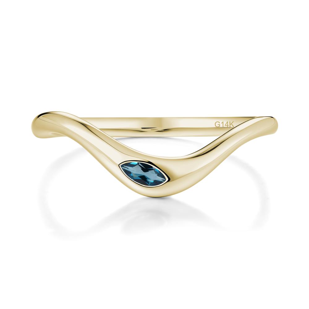 London Blue Topaz Flow Stackable Nesting Ring - LUO Jewelry #metal_14k yellow gold