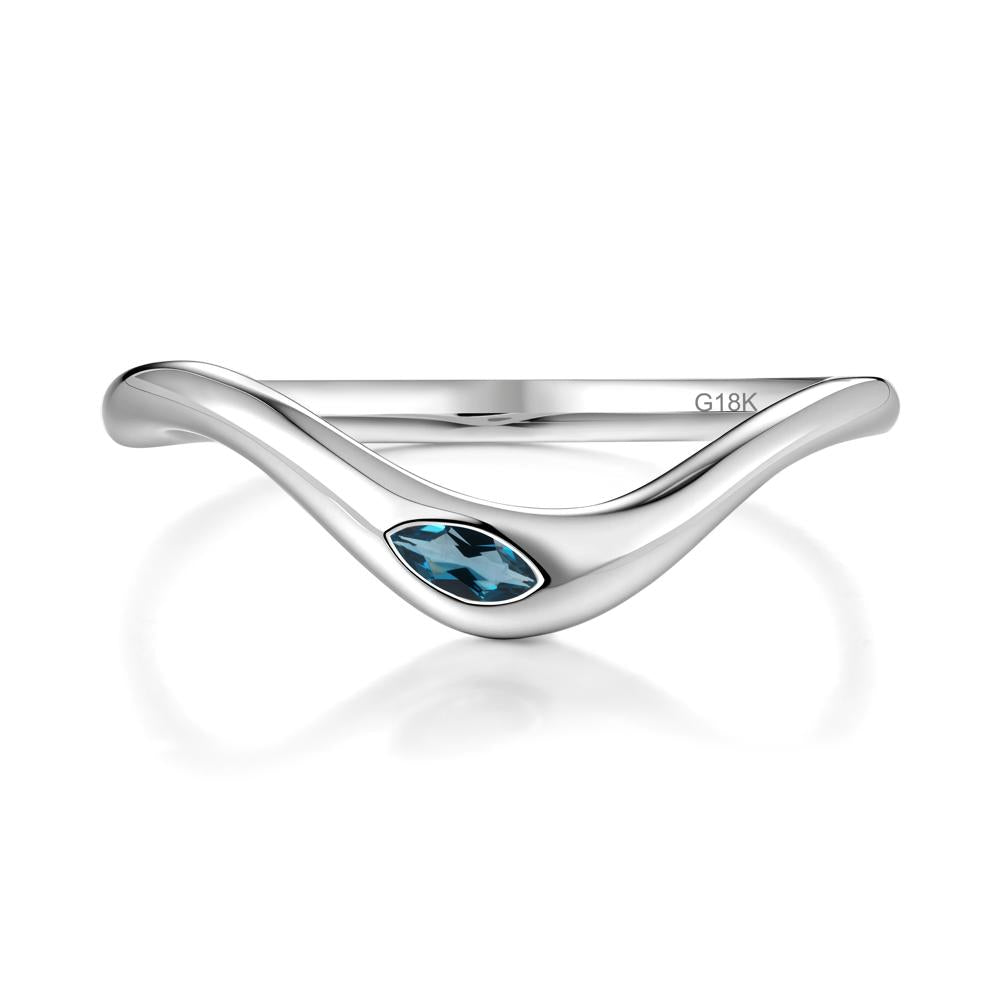 London Blue Topaz Flow Stackable Nesting Ring - LUO Jewelry #metal_18k white gold