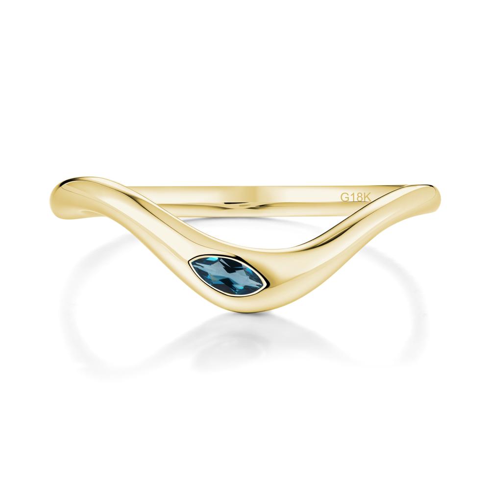 London Blue Topaz Flow Stackable Nesting Ring - LUO Jewelry #metal_18k yellow gold