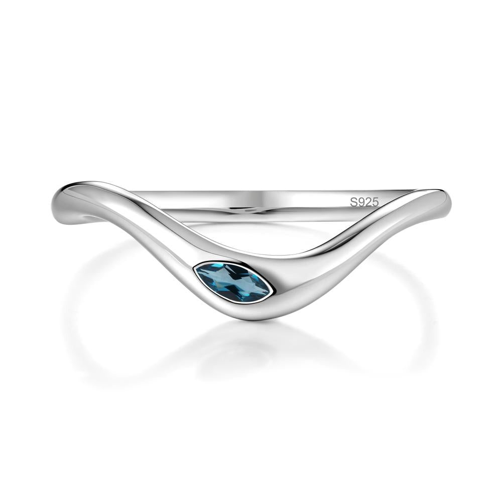 London Blue Topaz Flow Stackable Nesting Ring - LUO Jewelry #metal_sterling silver