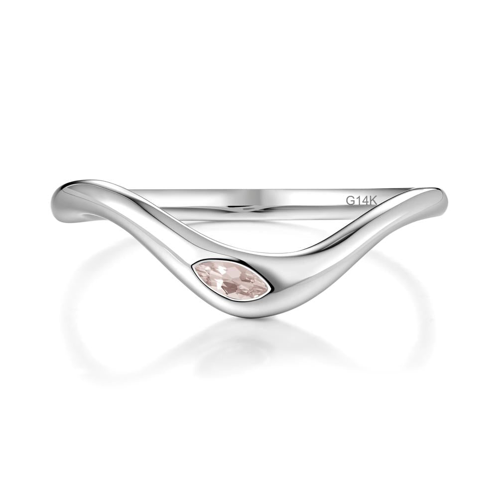 Morganite Flow Stackable Nesting Ring - LUO Jewelry #metal_14k white gold