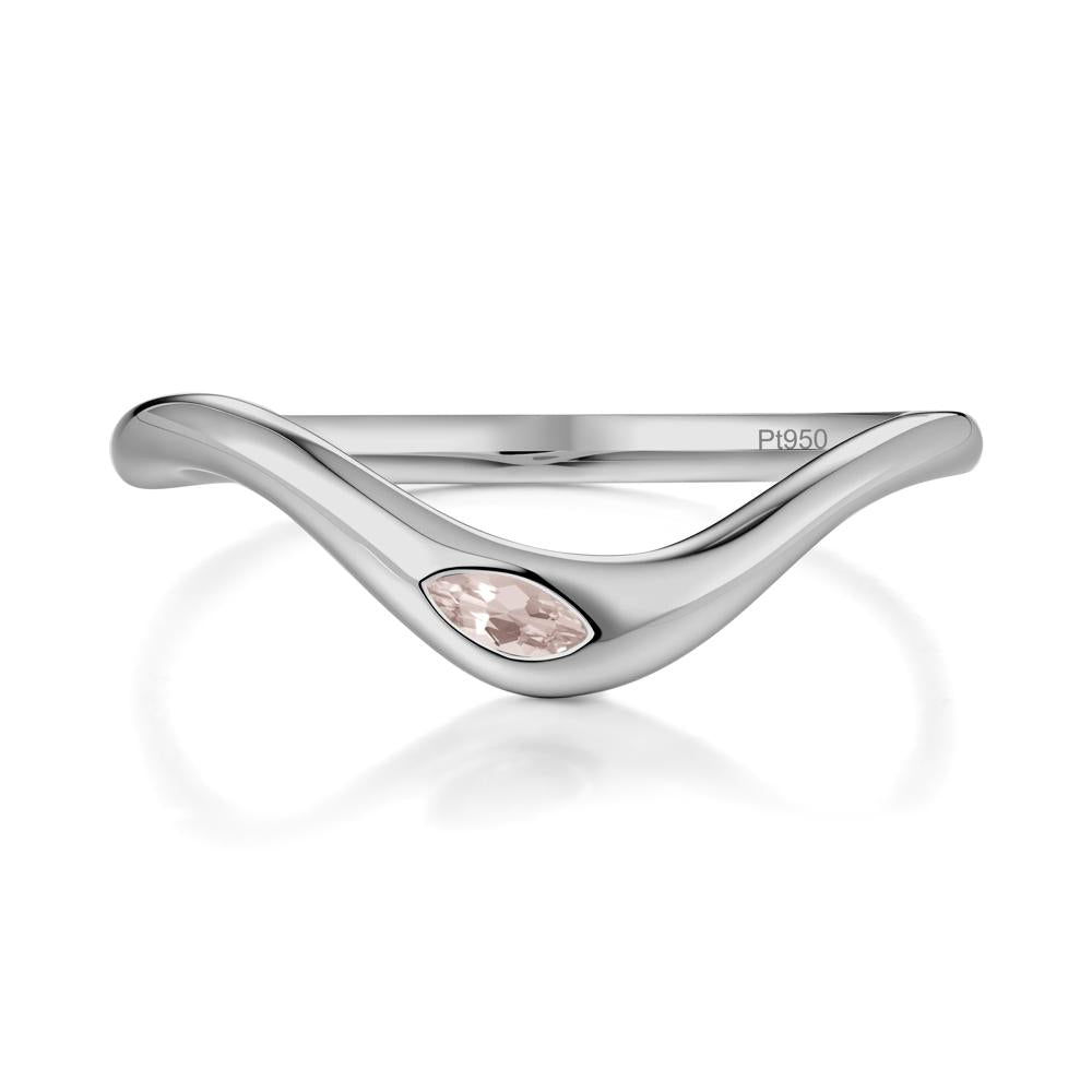 Morganite Flow Stackable Nesting Ring - LUO Jewelry #metal_platinum
