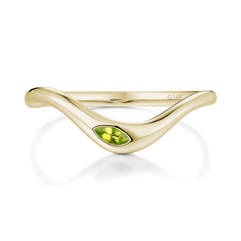 Flow Marquise Cut Peridot Ring - LUO Jewelry #metal_14k yellow gold
