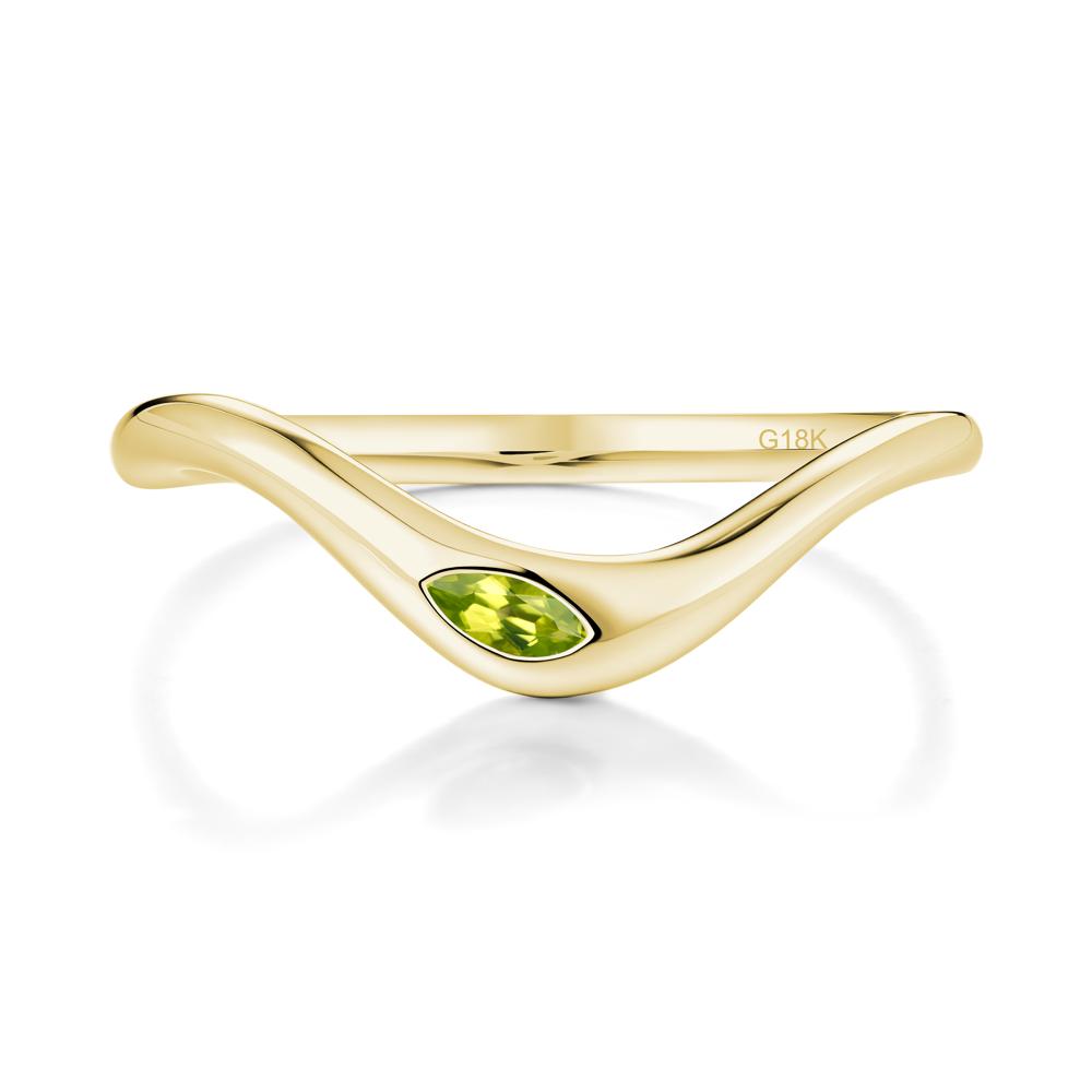 Flow Marquise Cut Peridot Ring - LUO Jewelry #metal_18k yellow gold