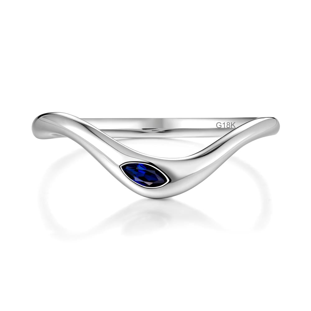 Marquise Cut Sapphire Nesting Ring - LUO Jewelry #metal_18k white gold
