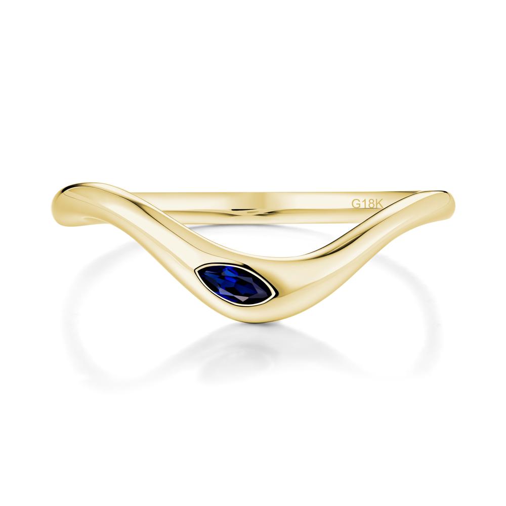 Marquise Cut Sapphire Nesting Ring - LUO Jewelry #metal_18k yellow gold