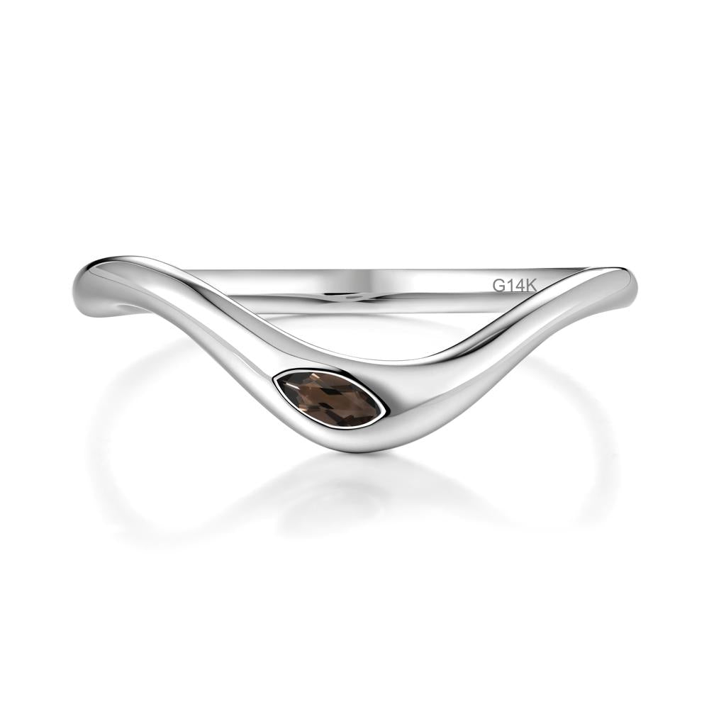 Flow Marquise Cut Smoky Quartz Ring - LUO Jewelry #metal_14k white gold