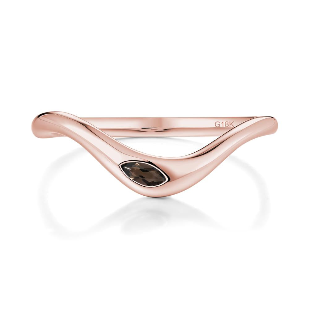 Flow Marquise Cut Smoky Quartz Ring - LUO Jewelry #metal_18k rose gold