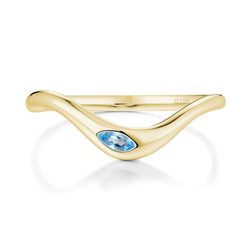Flow Marquise Cut Swiss Blue Topaz Ring - LUO Jewelry #metal_18k yellow gold