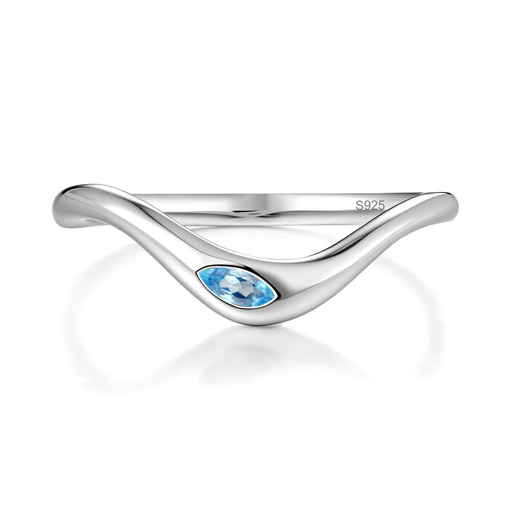 Flow Marquise Cut Swiss Blue Topaz Ring - LUO Jewelry #metal_sterling silver