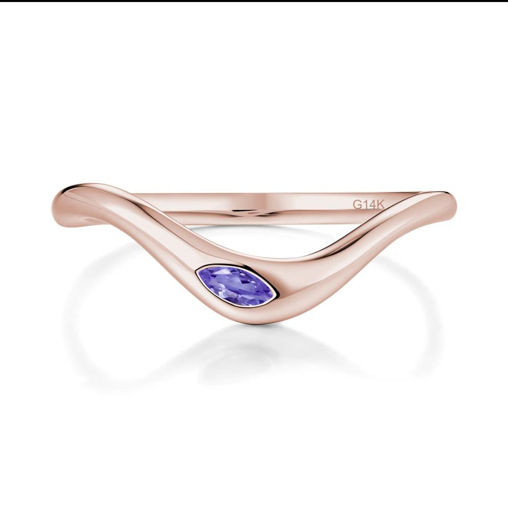 Tanzanite Flow Stackable Nesting Ring - LUO Jewelry #metal_14k rose gold