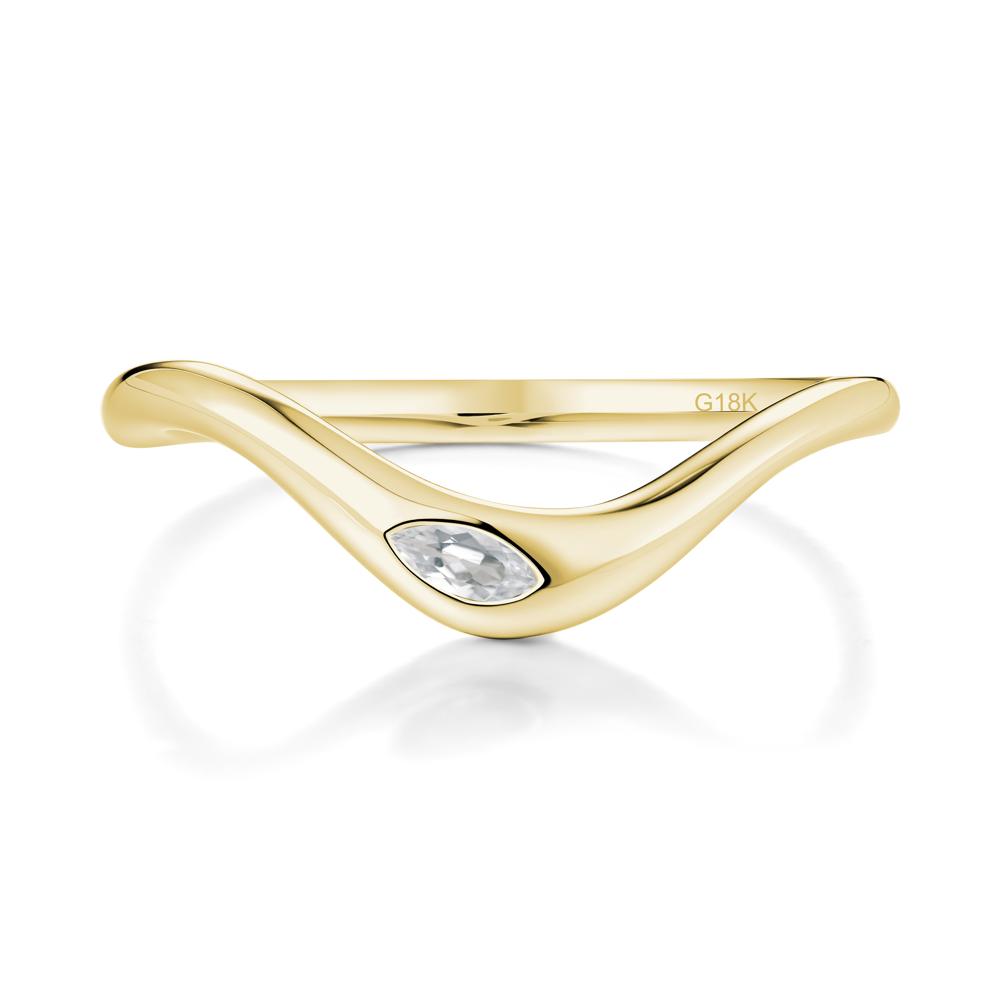Marquise Cut White Topaz Nesting Ring - LUO Jewelry #metal_18k yellow gold