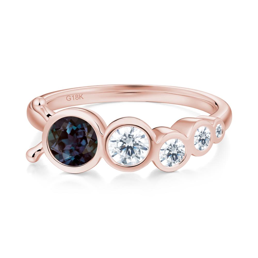 Round Alexandrite Bubble Ring - LUO Jewelry #metal_18k rose gold