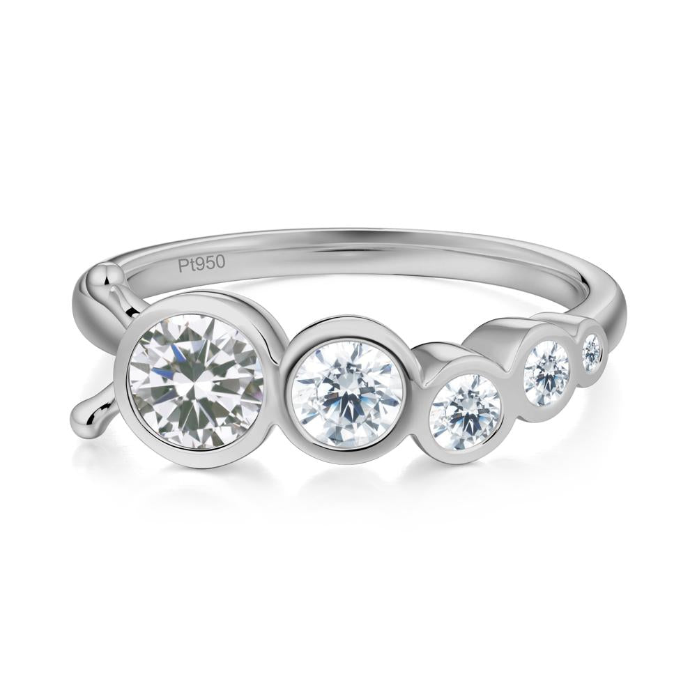 Round Cubic Zirconia Bubble Ring - LUO Jewelry #metal_platinum