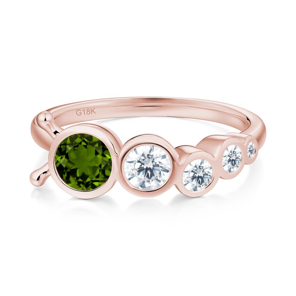 Five-Stone Graduated Bezel Diopside Ring - LUO Jewelry #metal_18k rose gold