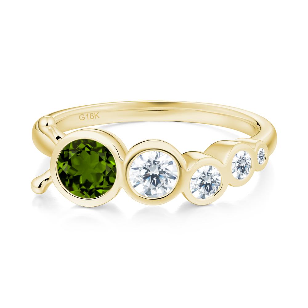 Five-Stone Graduated Bezel Diopside Ring - LUO Jewelry #metal_18k yellow gold
