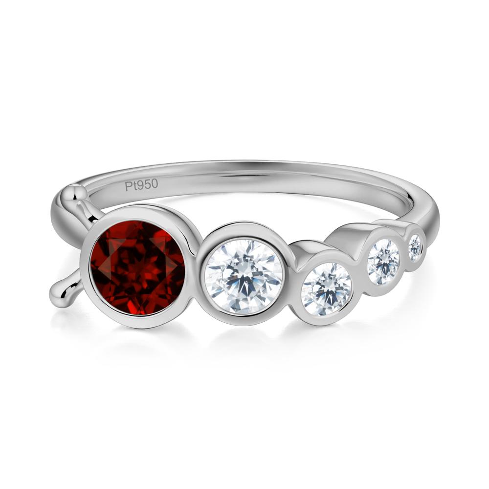 Round Garnet Bubble Ring - LUO Jewelry #metal_platinum