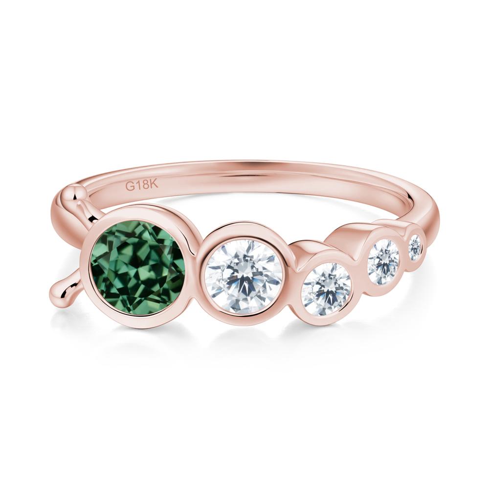 Round Green Sapphire Bubble Ring - LUO Jewelry #metal_18k rose gold