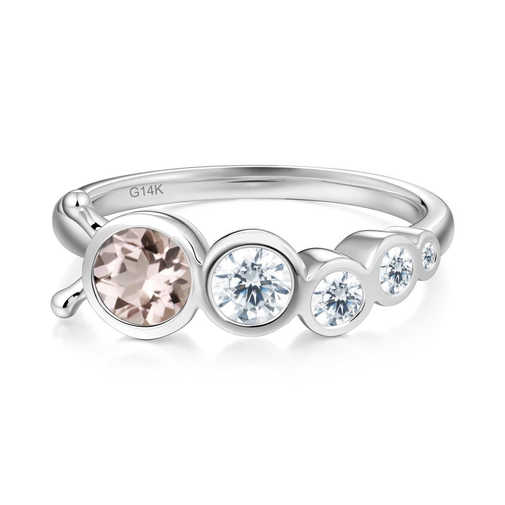 Five-Stone Graduated Bezel Morganite Ring - LUO Jewelry #metal_14k white gold