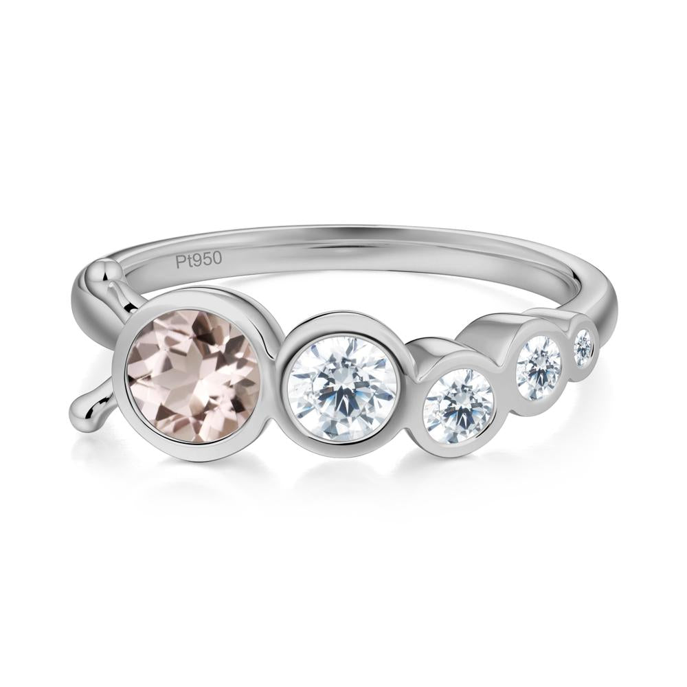 Five-Stone Graduated Bezel Morganite Ring - LUO Jewelry #metal_platinum