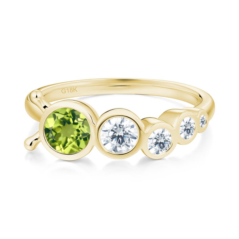 Round Peridot Bubble Ring - LUO Jewelry #metal_18k yellow gold