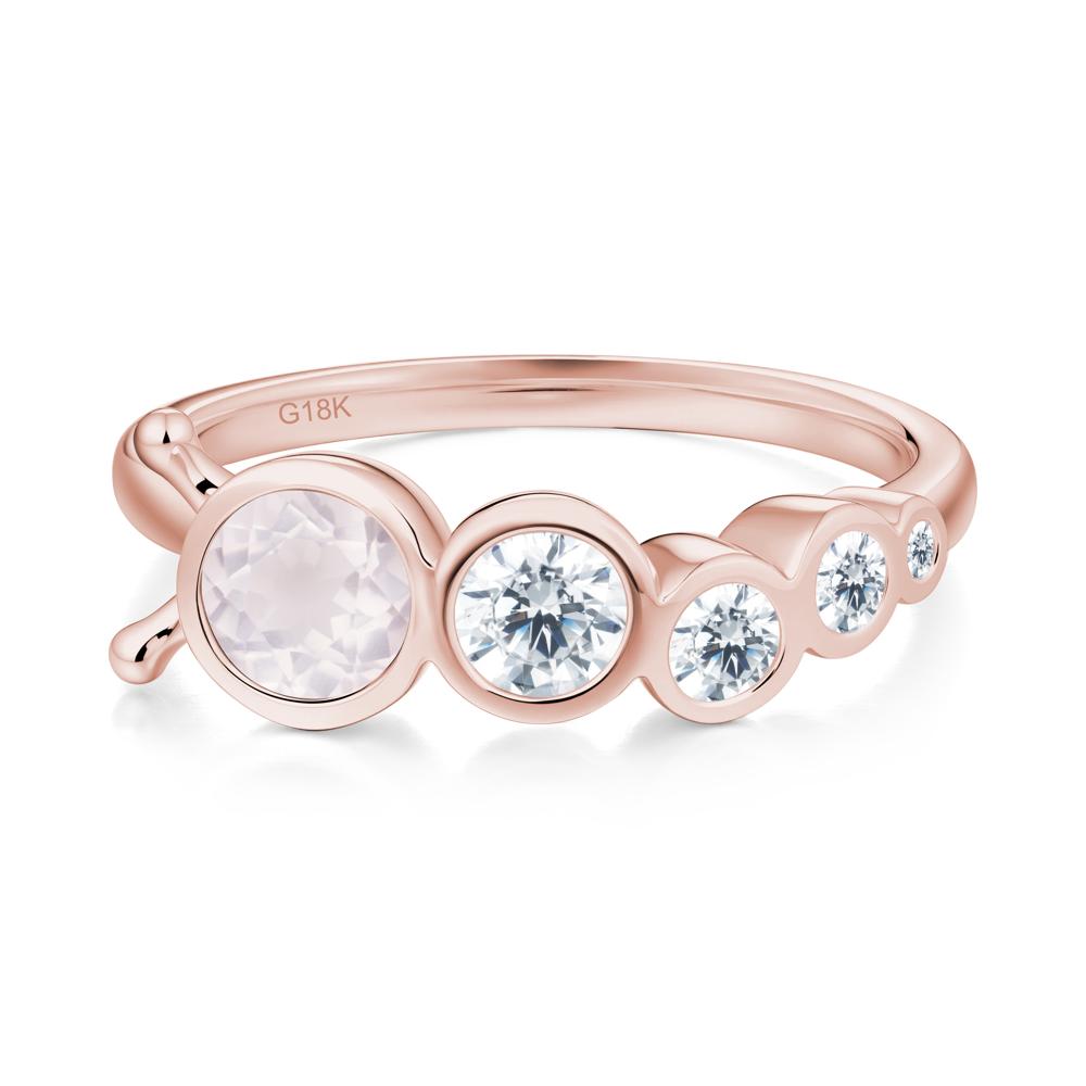 Round Rose Quartz Bubble Ring - LUO Jewelry #metal_18k rose gold
