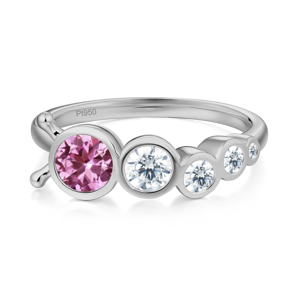 Five-Stone Graduated Bezel Pink Sapphire Ring - LUO Jewelry #metal_platinum