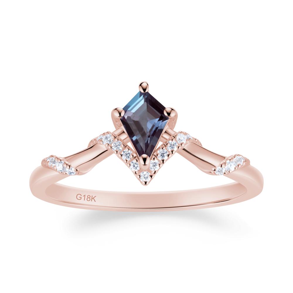 Celestial Kite Cut Alexandrite Promise Ring - LUO Jewelry #metal_18k rose gold