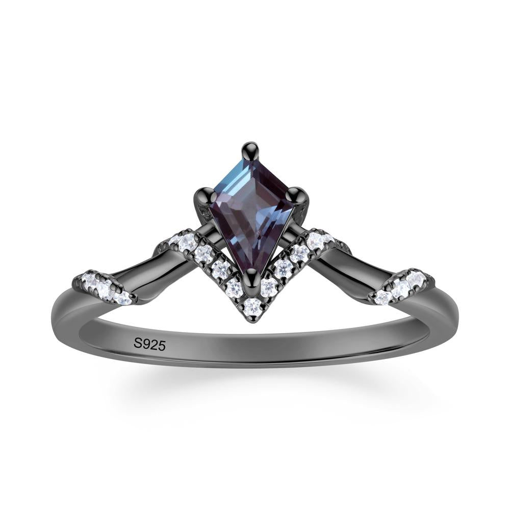 Celestial Kite Cut Alexandrite Promise Ring - LUO Jewelry #metal_black finish sterling silver