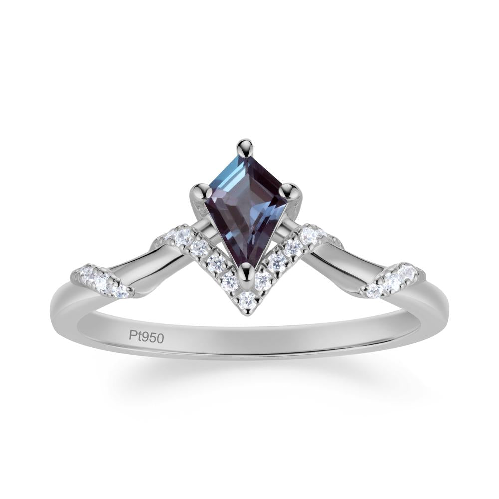 Celestial Kite Cut Alexandrite Promise Ring - LUO Jewelry #metal_platinum