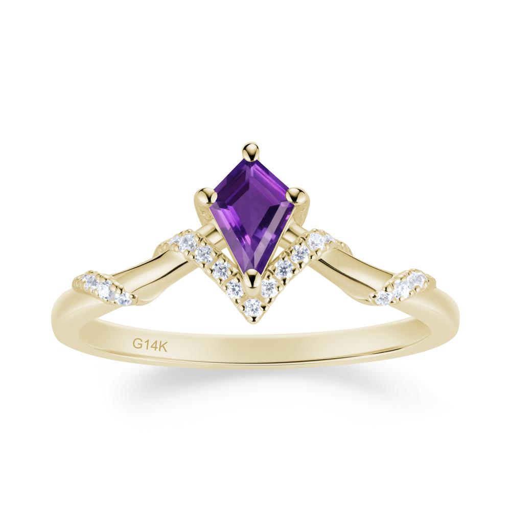 Celestial Kite Cut Amethyst Promise Ring - LUO Jewelry #metal_14k yellow gold
