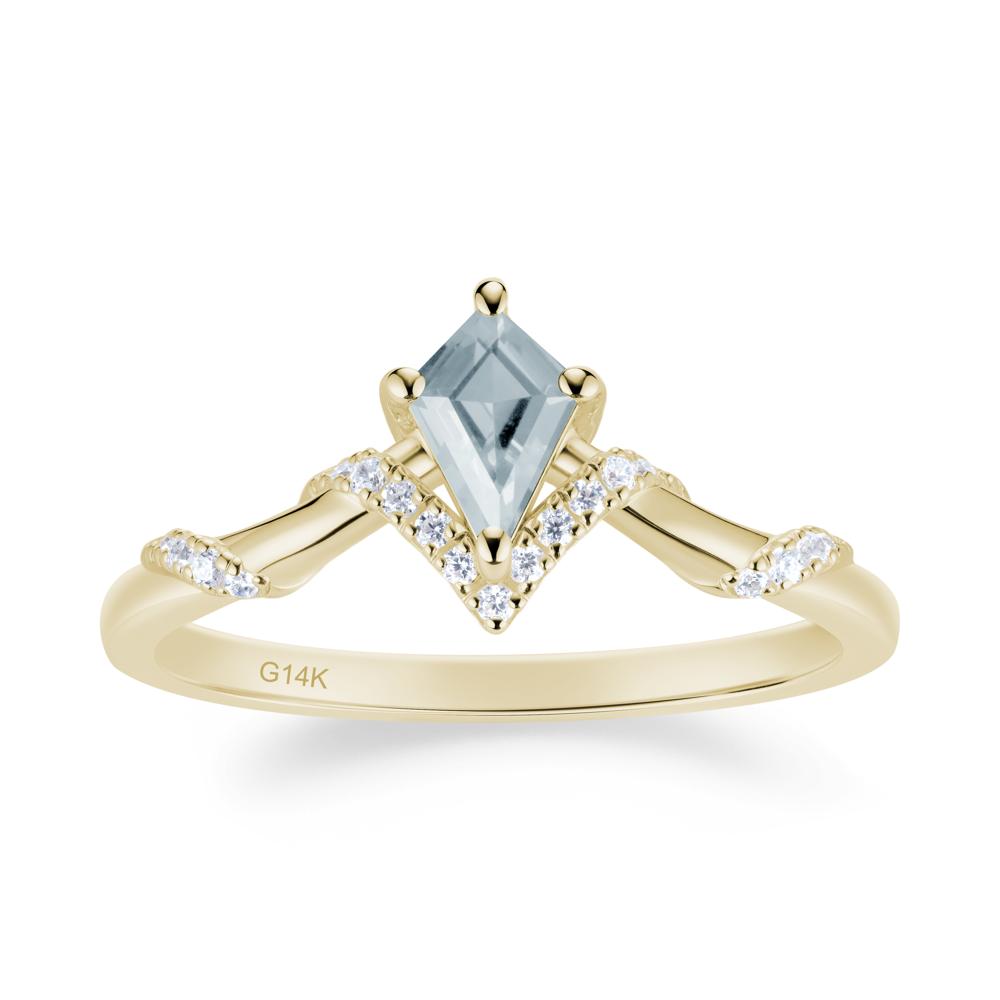 Celestial Kite Cut Aquamarine Promise Ring - LUO Jewelry #metal_14k yellow gold