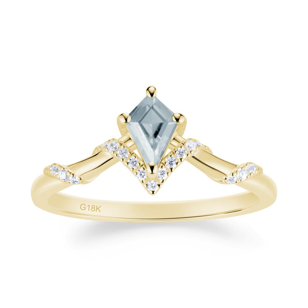 Celestial Kite Cut Aquamarine Promise Ring - LUO Jewelry #metal_18k yellow gold