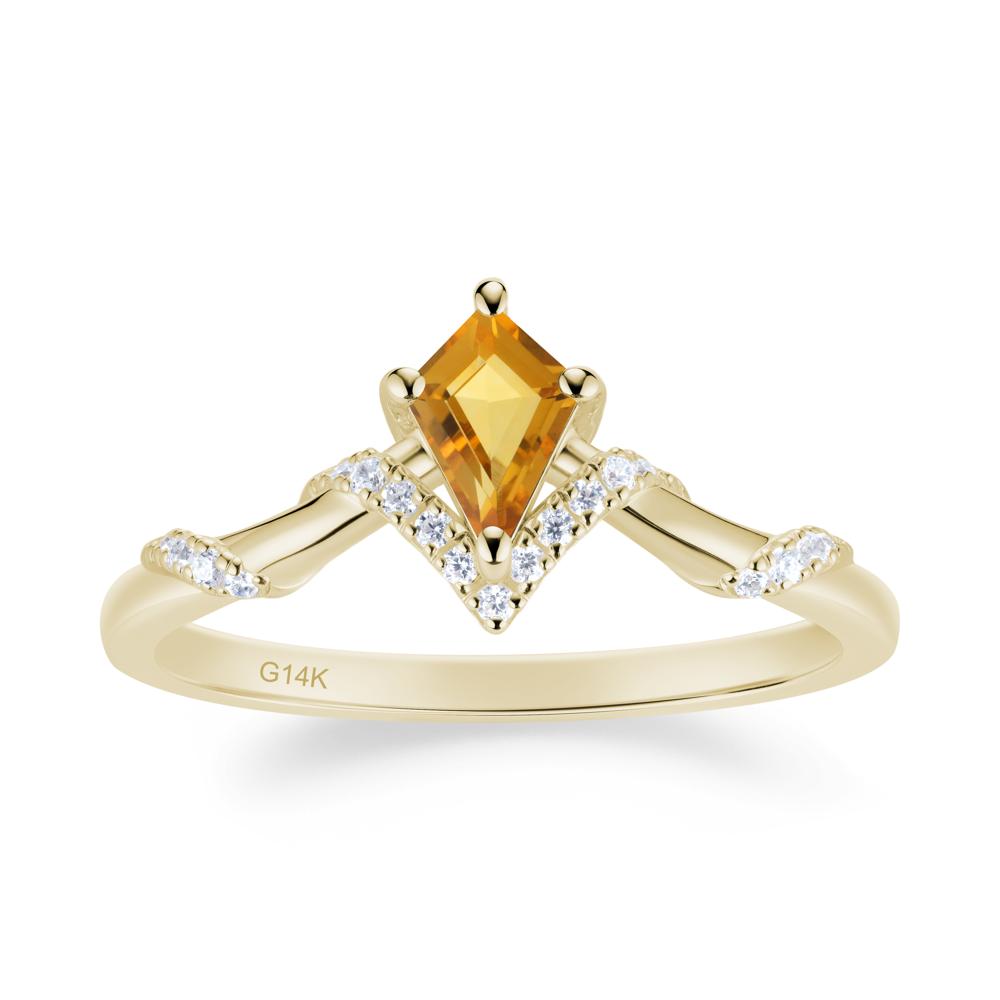 Celestial Kite Cut Citrine Promise Ring - LUO Jewelry #metal_14k yellow gold