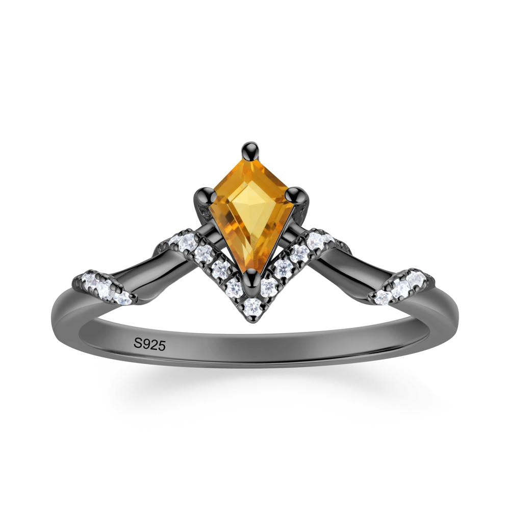 Celestial Kite Cut Citrine Promise Ring - LUO Jewelry #metal_black finish sterling silver