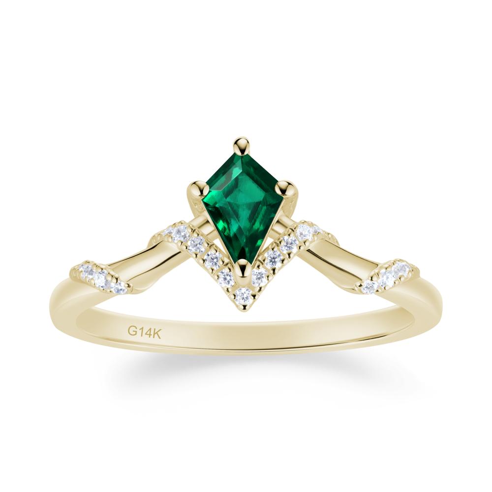 Celestial Kite Cut Emerald Promise Ring - LUO Jewelry #metal_14k yellow gold