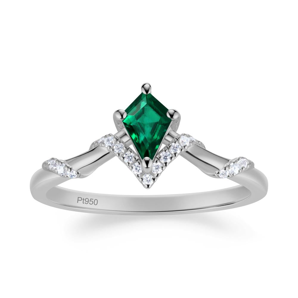 Celestial Kite Cut Emerald Promise Ring - LUO Jewelry #metal_platinum