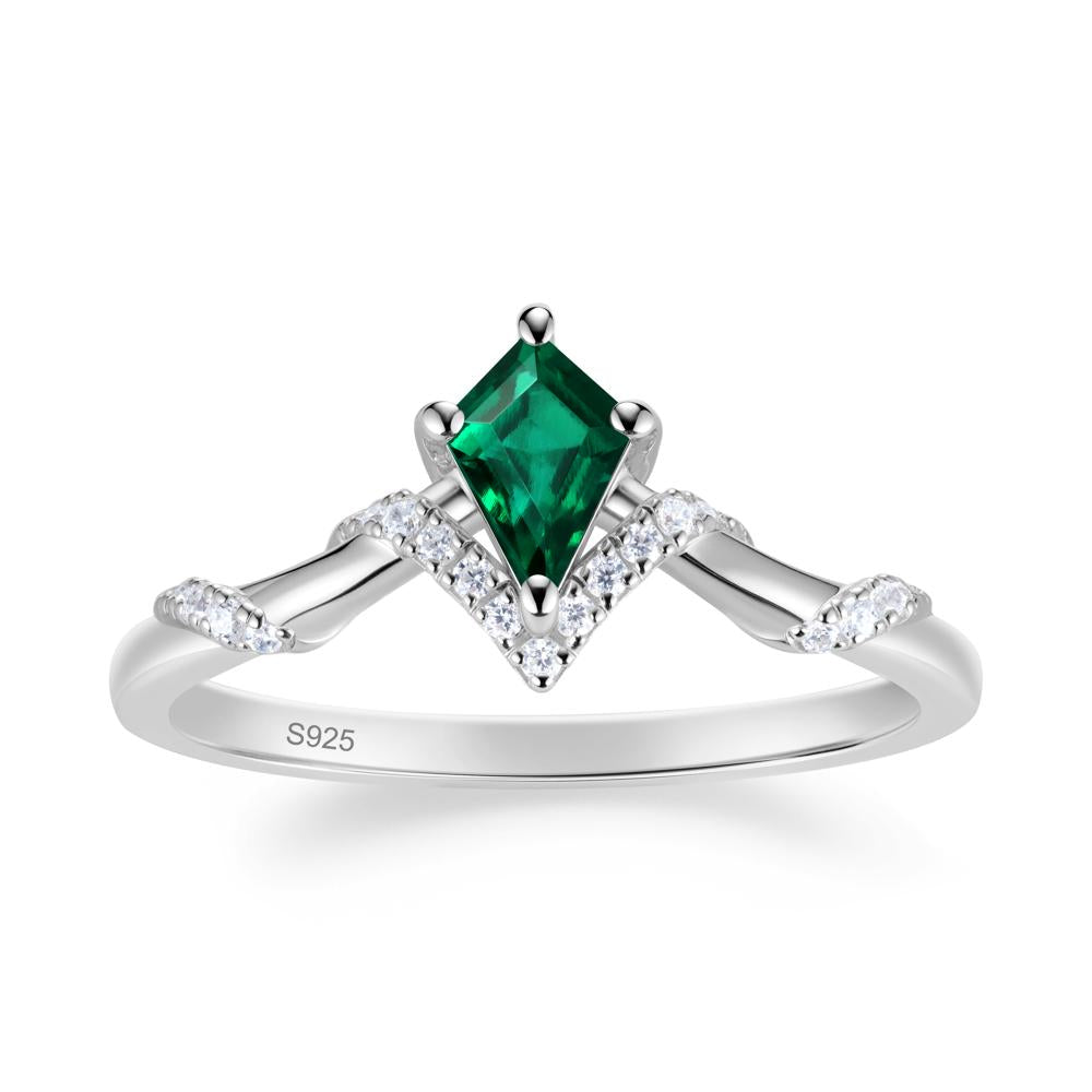 Celestial Kite Cut Emerald Promise Ring - LUO Jewelry #metal_sterling silver