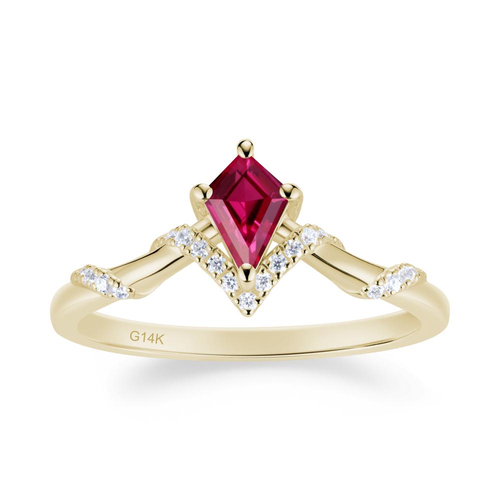 Celestial Kite Cut Ruby Promise Ring - LUO Jewelry #metal_14k yellow gold