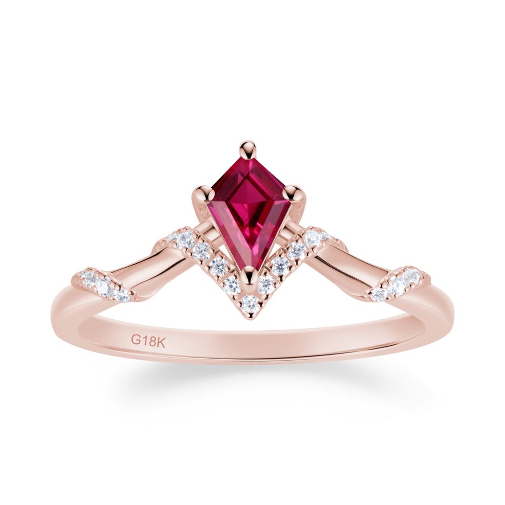 Celestial Kite Cut Ruby Promise Ring - LUO Jewelry #metal_18k rose gold