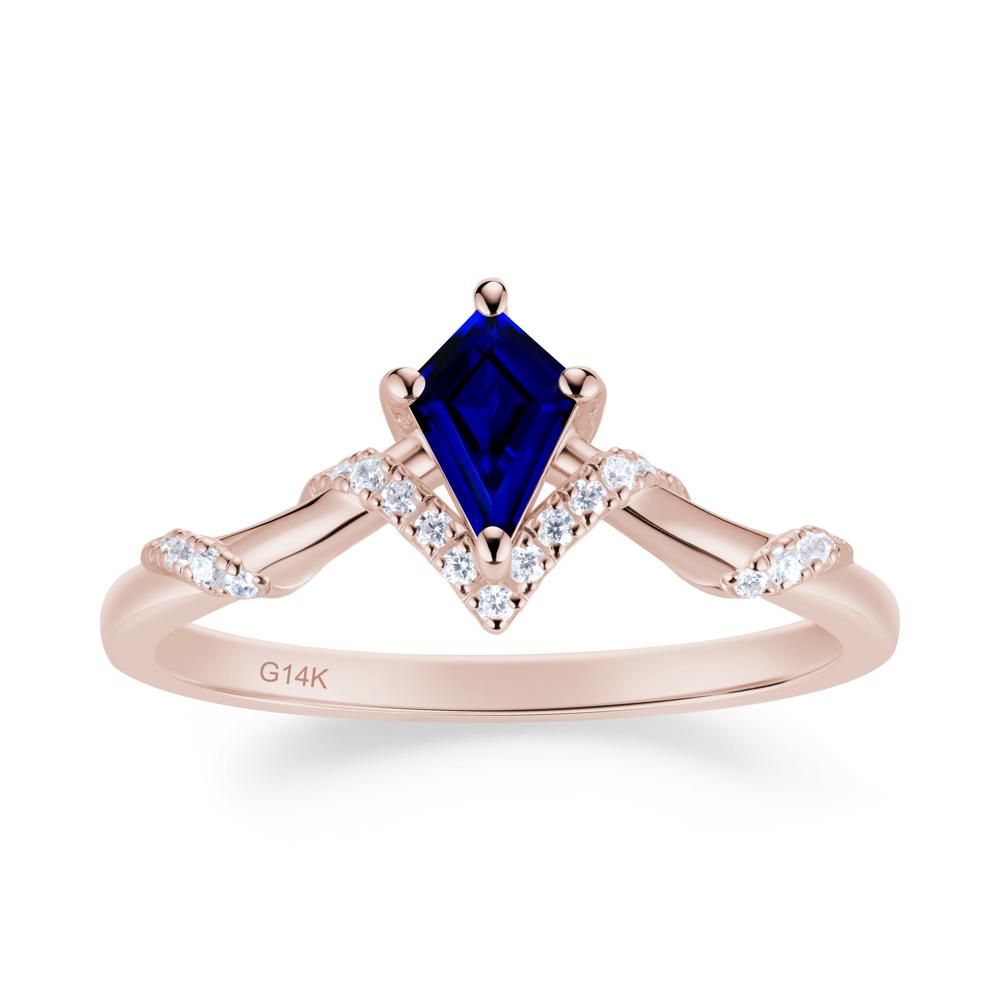 Celestial Kite Cut Sapphire Promise Ring - LUO Jewelry #metal_14k rose gold