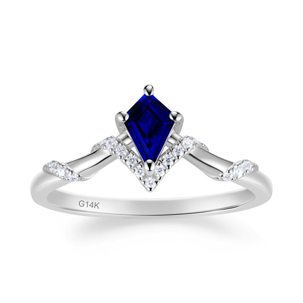 Celestial Kite Cut Sapphire Promise Ring - LUO Jewelry #metal_14k white gold