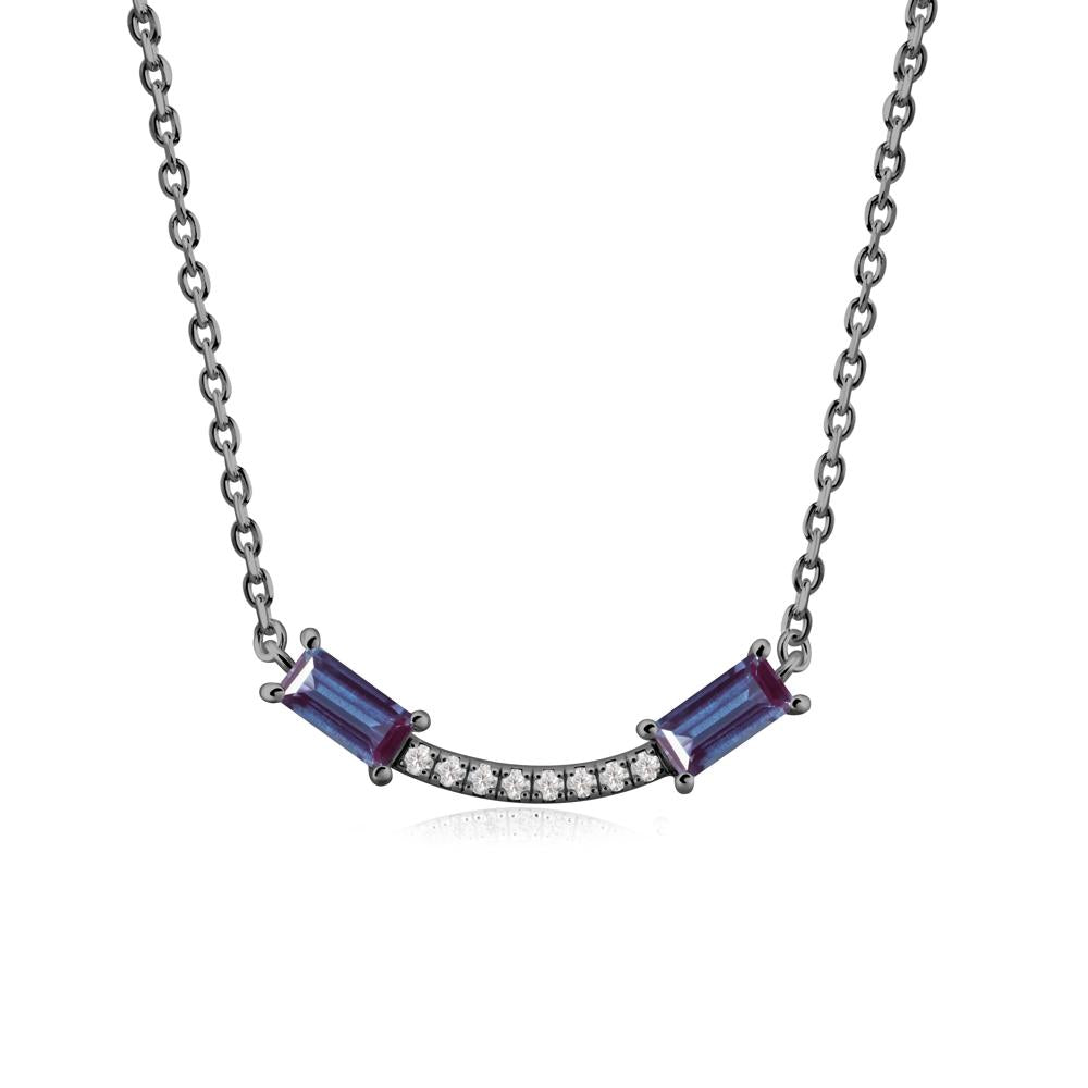 Two Baguette Alexandrite Necklace - LUO Jewelry #metal_black finish sterling silver